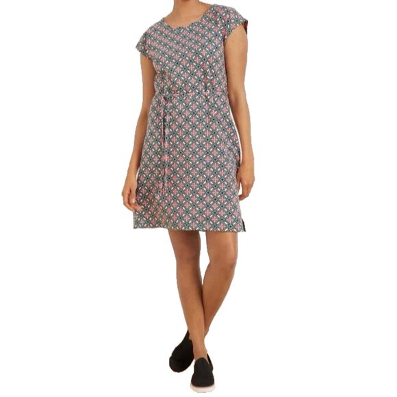 T By Talbots XL MODAL FRENCH TERRY T SHIRT DRESS HERITAGE GREEN MULTI NWT - Picture 1 of 8